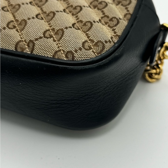 Gucci Monogram Matelasse Diagonal Small GG Marmont Chain Shoulder Bag Beige - Picture 10 of 16